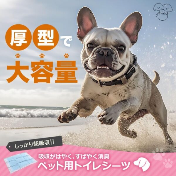 ペット用トイレシーツ レギュラー 120枚入 トイレシート ペットシート 超吸収 厚型 無香 無臭 消臭 臭い 衛生的 速乾性 犬 猫 漏れ防止 PEフィルム MIYU-JP ミユジャパン - 画像 (5)
