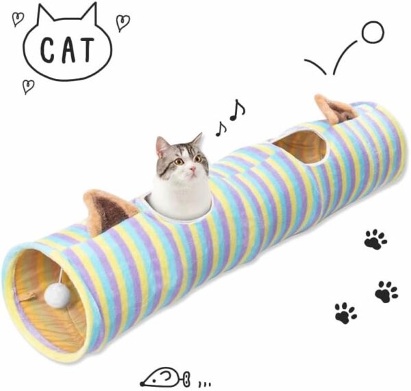 猫用トンネル 猫ハウス キャットトンネル 猫ベッド おもちゃ ペットハウス キャット ネコトンネル ネコの寝袋 ペット用品 折りたたみ プレイベッド キャンバス 屋内用 MIYU-JP ミユ ジャパン