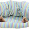 猫用トンネル 猫ハウス キャットトンネル 猫ベッド おもちゃ ペットハウス キャット ネコトンネル ネコの寝袋 ペット用品 クッション 折りたたみ プレイベッド キャンバス 屋内用 MIYU-JP ミユ ジャパン