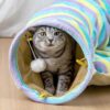 猫用トンネル 猫ハウス キャットトンネル 猫ベッド おもちゃ ペットハウス キャット ネコトンネル ネコの寝袋 ペット用品 クッション 折りたたみ プレイベッド キャンバス 屋内用 MIYU-JP ミユ ジャパン - 画像 (3)