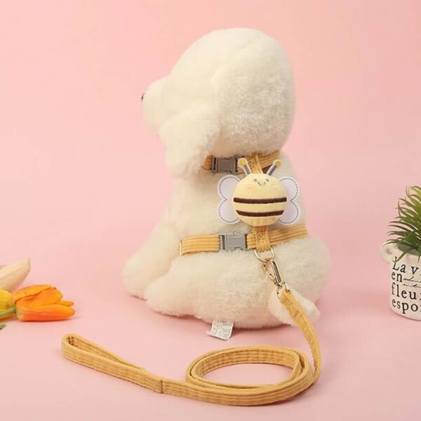 ペットリード キャットハーネス 猫用 小型犬用 ペット用品 ペットグッズ おでかけ 外出 蜂 調節可能 かわいいハチの装飾が付いたお散歩ハーネス MIYU-JP ミユジャパン - 画像 (5)