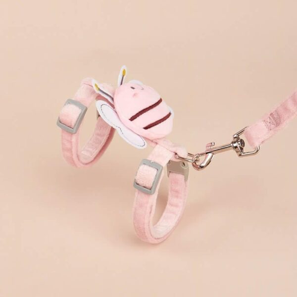 ペットリード キャットハーネス 猫用 小型犬用 ペット用品 ペットグッズ おでかけ 外出 蜂 調節可能 かわいいハチの装飾が付いたお散歩ハーネス MIYU-JP ミユジャパン - 画像 (2)