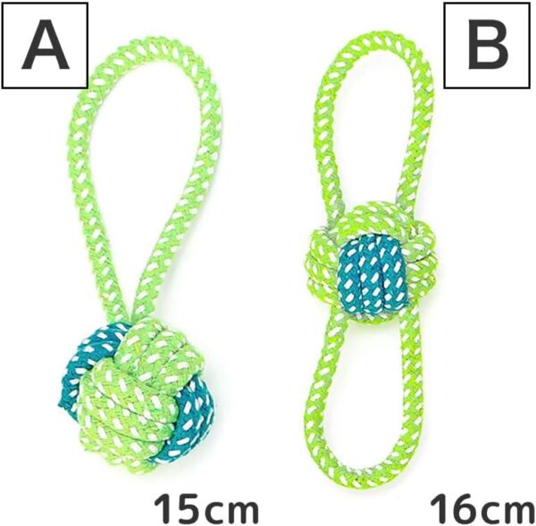 犬用おもちゃ 8個セット グリーン トイセット ロープ結び 縫い包み 噛む 安全 ストレス発散 トレーニング 歯磨き 犬用玩具 小型犬 中型犬 MIYU-JP ミユジャパン - 画像 (2)
