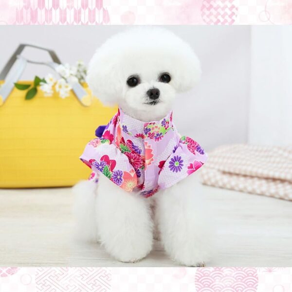 ペットのお洋服 ドッグウェア 着物 浴衣 犬用 花柄 お祭り 夏服 中型犬 小型犬【全2カラー／4サイズ】MIYU-JP ミユ ジャパン - 画像 (6)