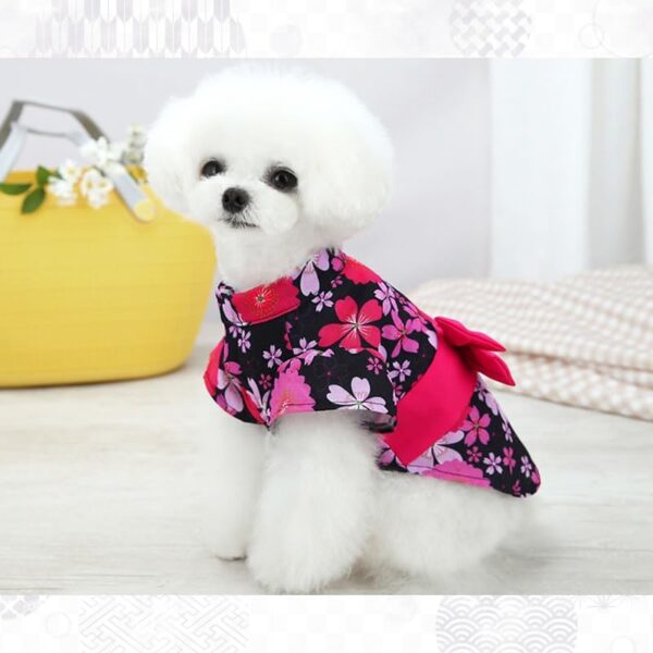 ペットのお洋服 ドッグウェア 着物 浴衣 犬用 花柄 お祭り 夏服 中型犬 小型犬【全2カラー／4サイズ】MIYU-JP ミユ ジャパン - 画像 (4)