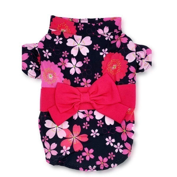 ペットのお洋服 ドッグウェア 着物 浴衣 犬用 花柄 お祭り 夏服 中型犬 小型犬【全2カラー／4サイズ】MIYU-JP ミユ ジャパン - 画像 (2)